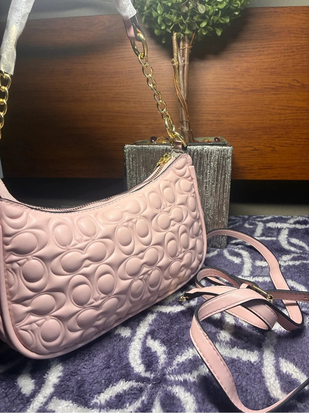 Coach Blush Embossed Leather Crossbody Bag